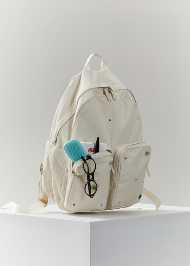 cream backpack photo