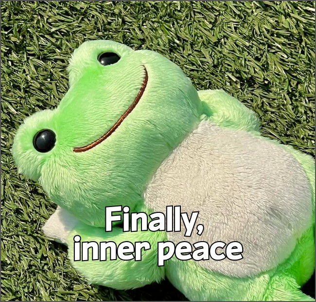 Finally, inner peace