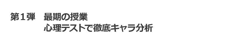 第1弾 最期の授業 心理テストで徹底キャラ分析