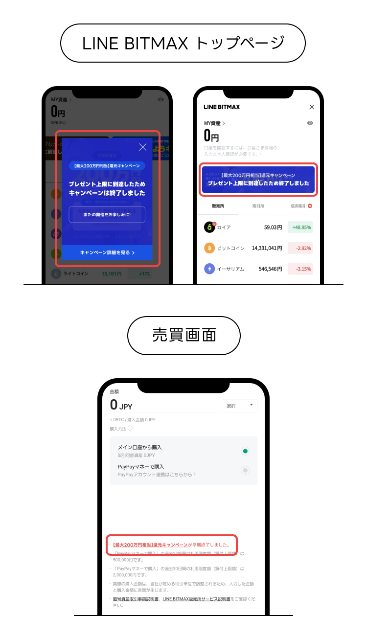 終了告知の確認方法