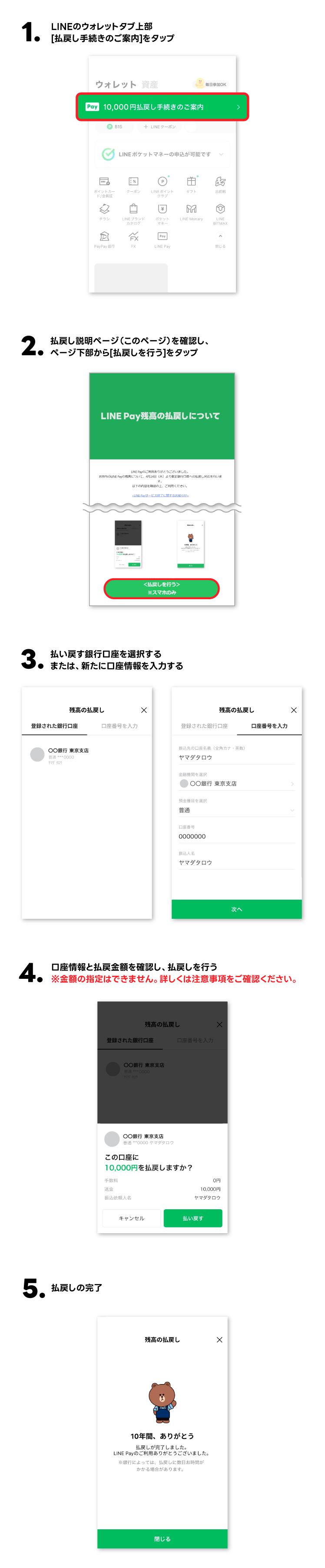 払戻し手順