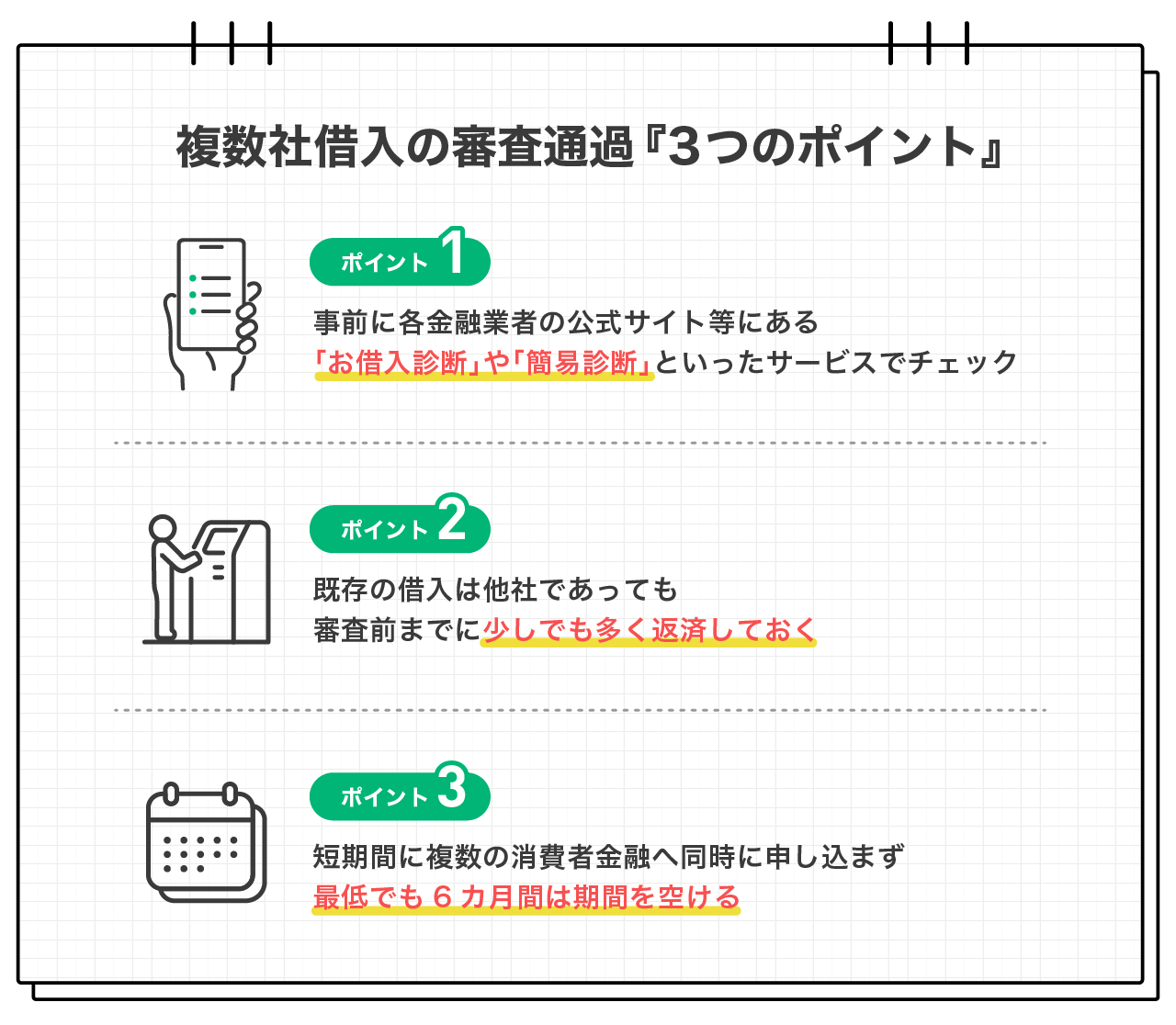 複数社借入の審査通過「3つのポイント」