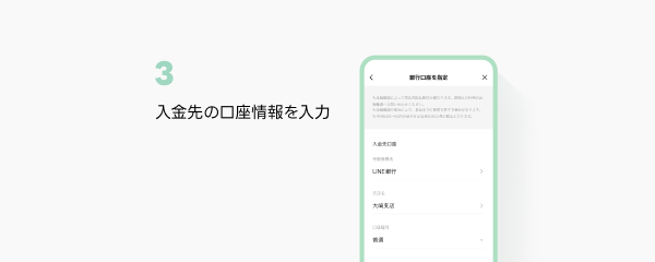 3：入金先の口座情報を入力するイメージ