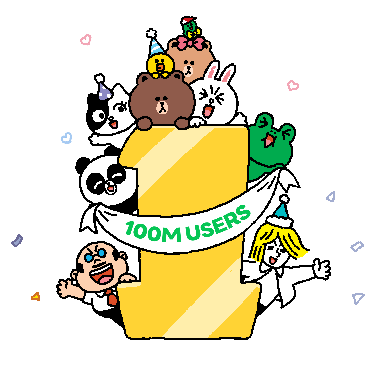 1億ユーザー突破記念 LINE FRIENDSのイラスト
