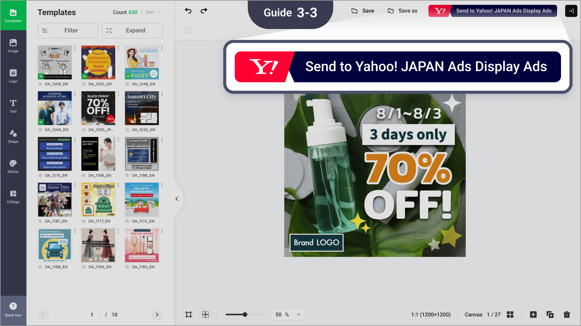 Save the creative you made and send it to your selected account