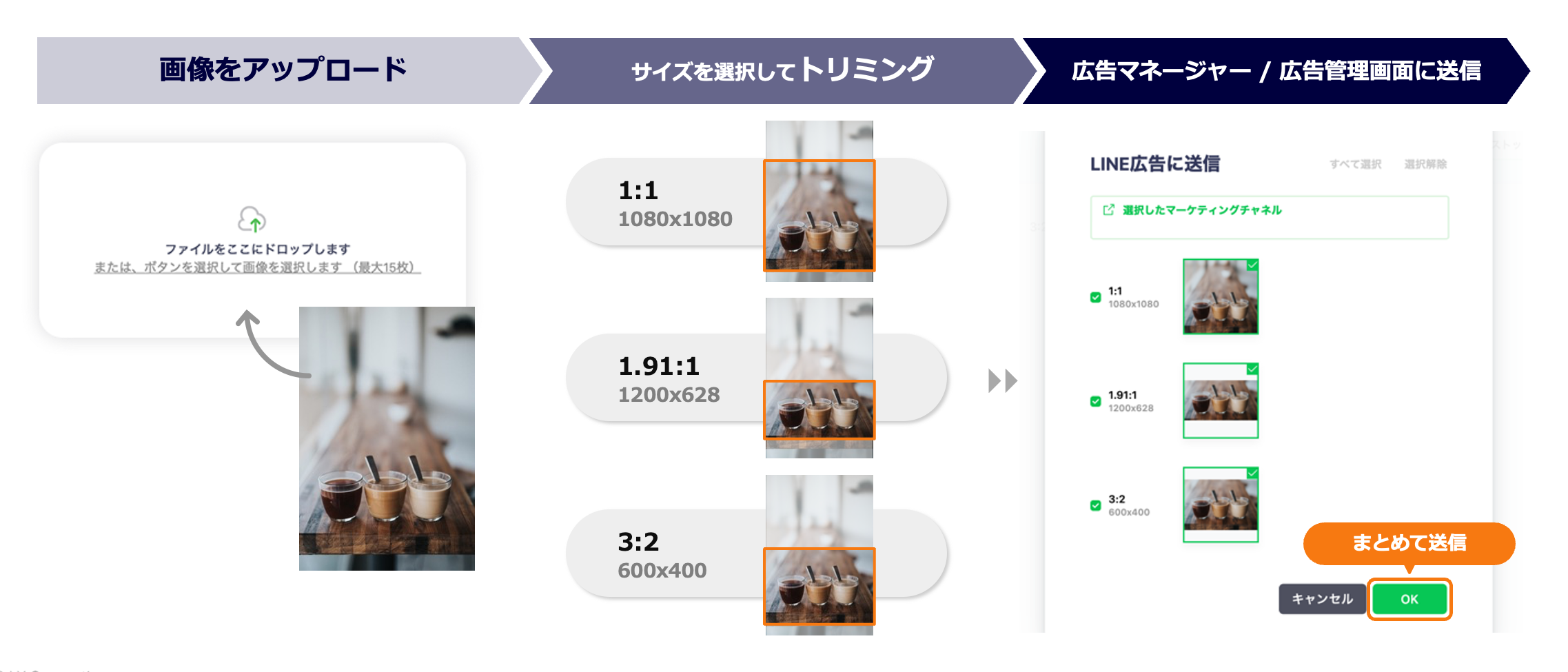 LINE Creative Lab クイックトリミング機能
