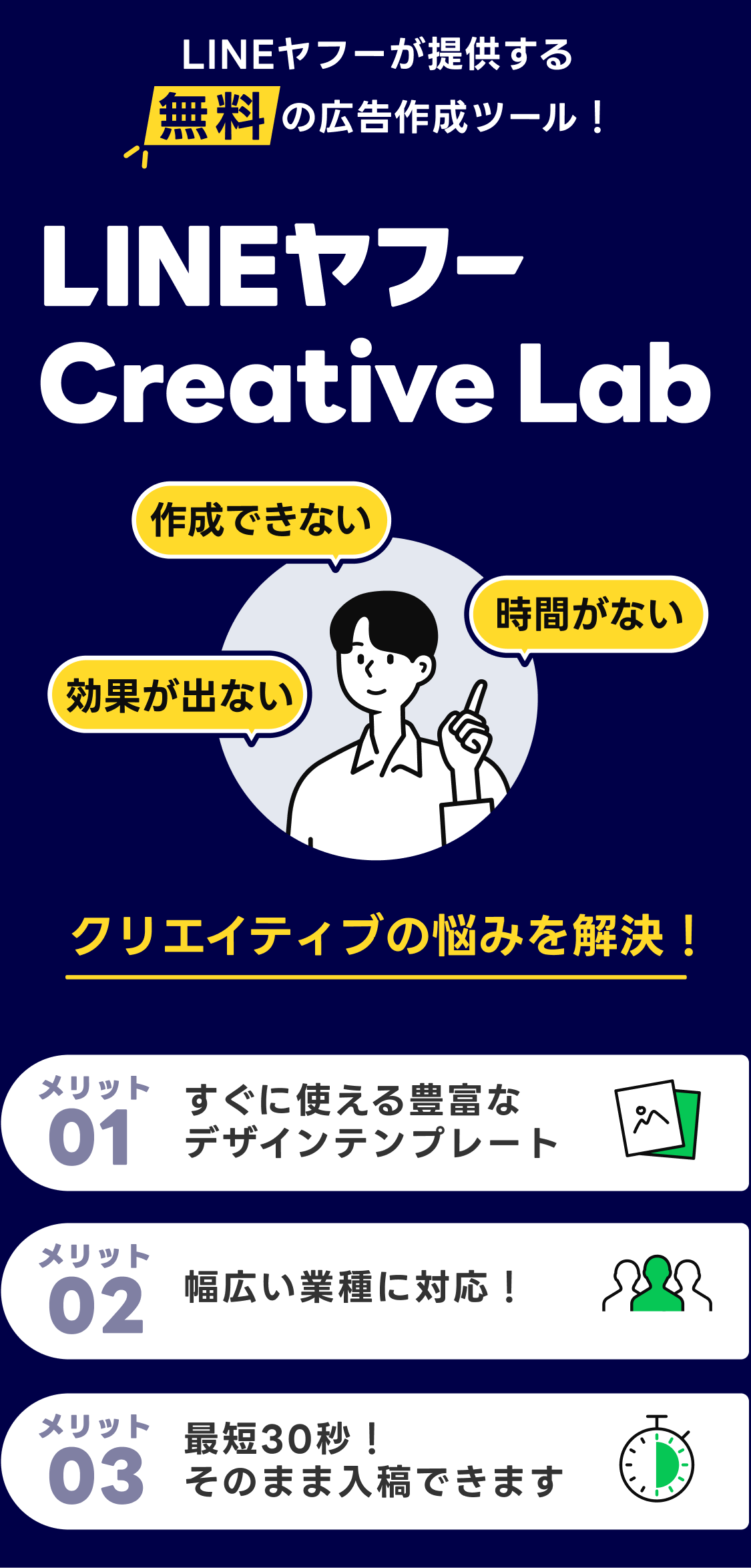 LINEヤフーが提供する無料の広告作成ツール、LINEヤフー Creative Lab