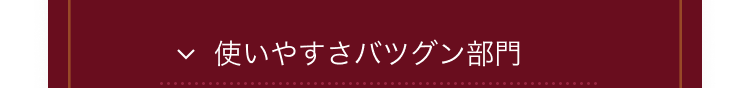 使いやすさバツグン部門