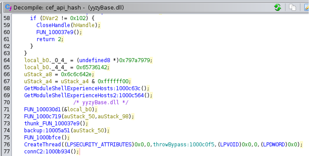 図3: cef_api_hash in yyzyBase.dll
