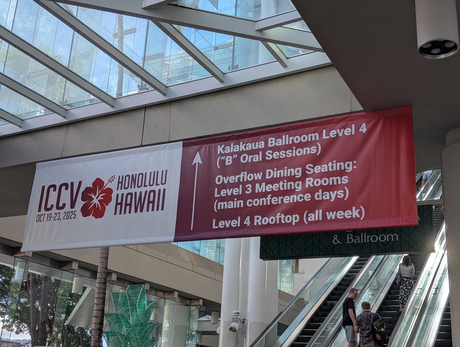 ハワイ・コンベンション・センター内に掲示された ICCV 2025 会場案内