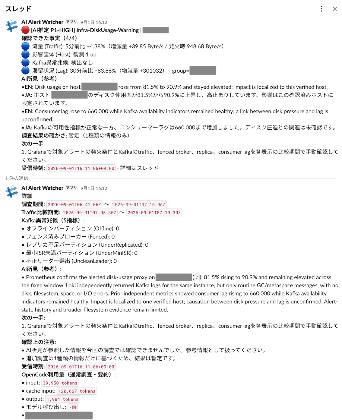 Slack通知例