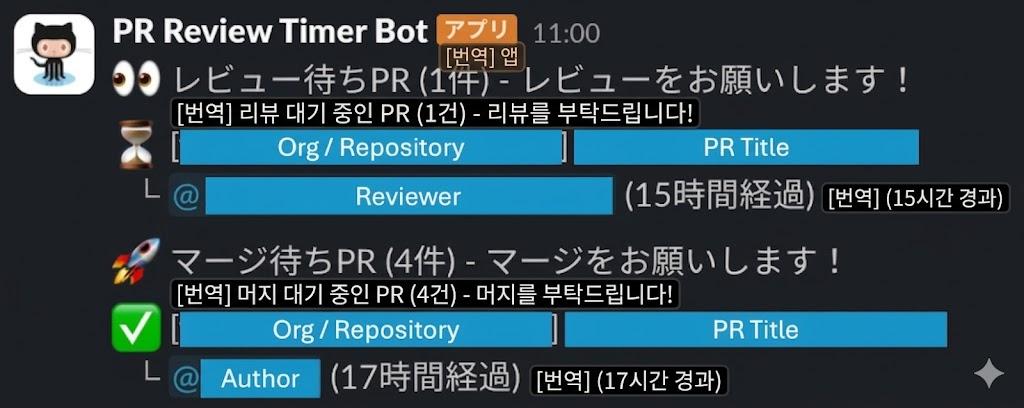 리뷰 알림 봇 예시