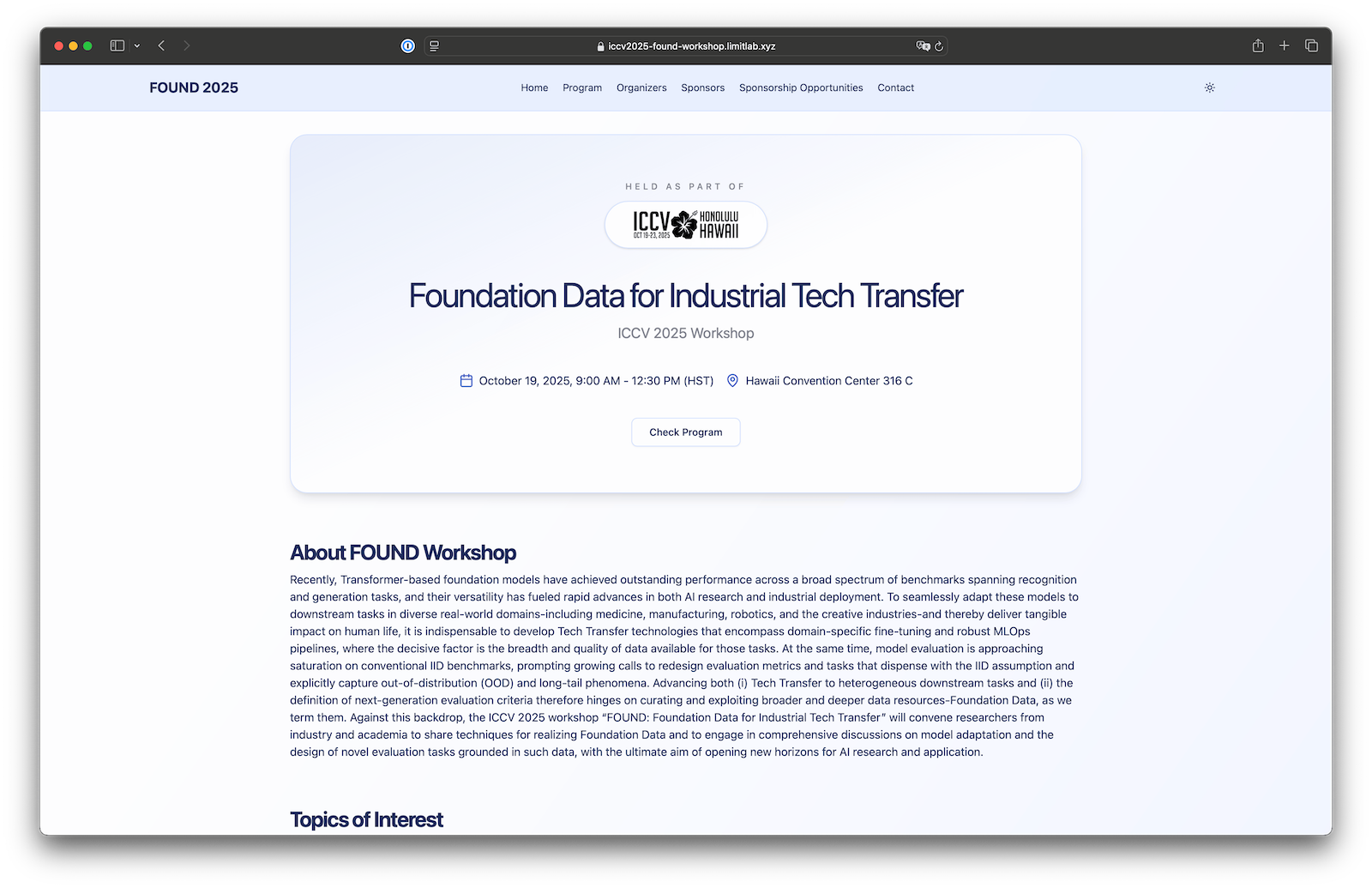 FOUND ワークショップのホームページ