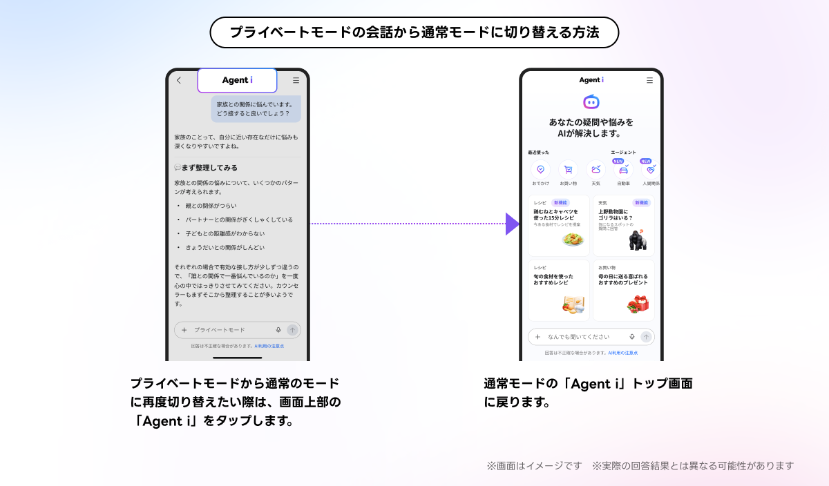 プライベートモードの切り替え方法