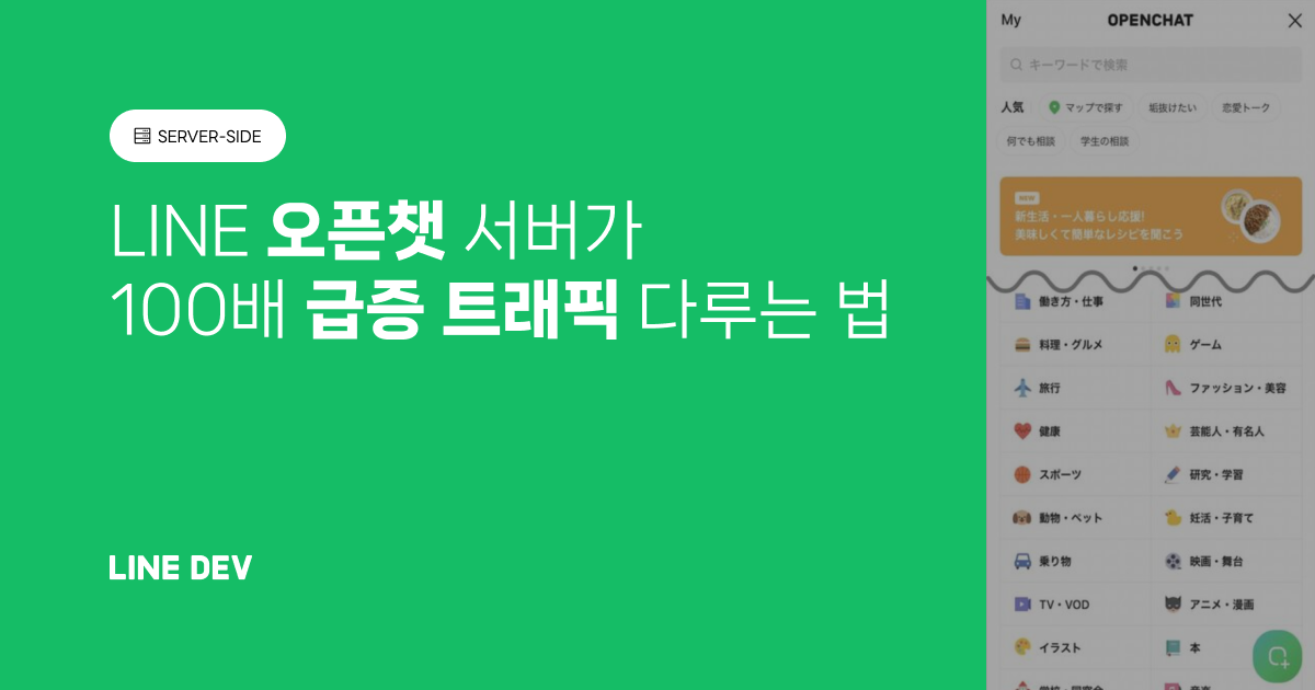 LINE 오픈챗 서버가 100배 급증하는 트래픽을 다루는 방법