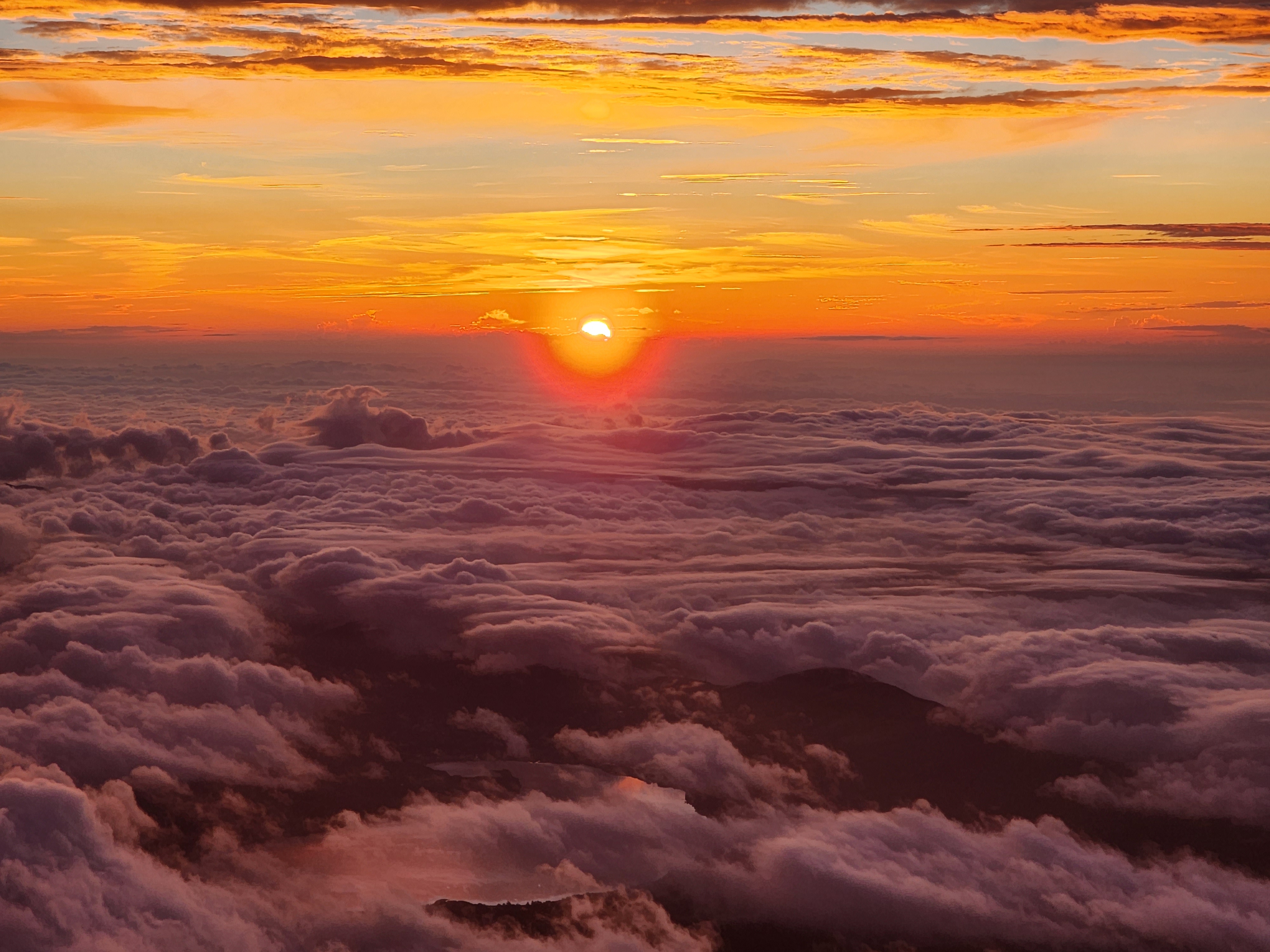 Sunrise on the summit of Mt Fuji
