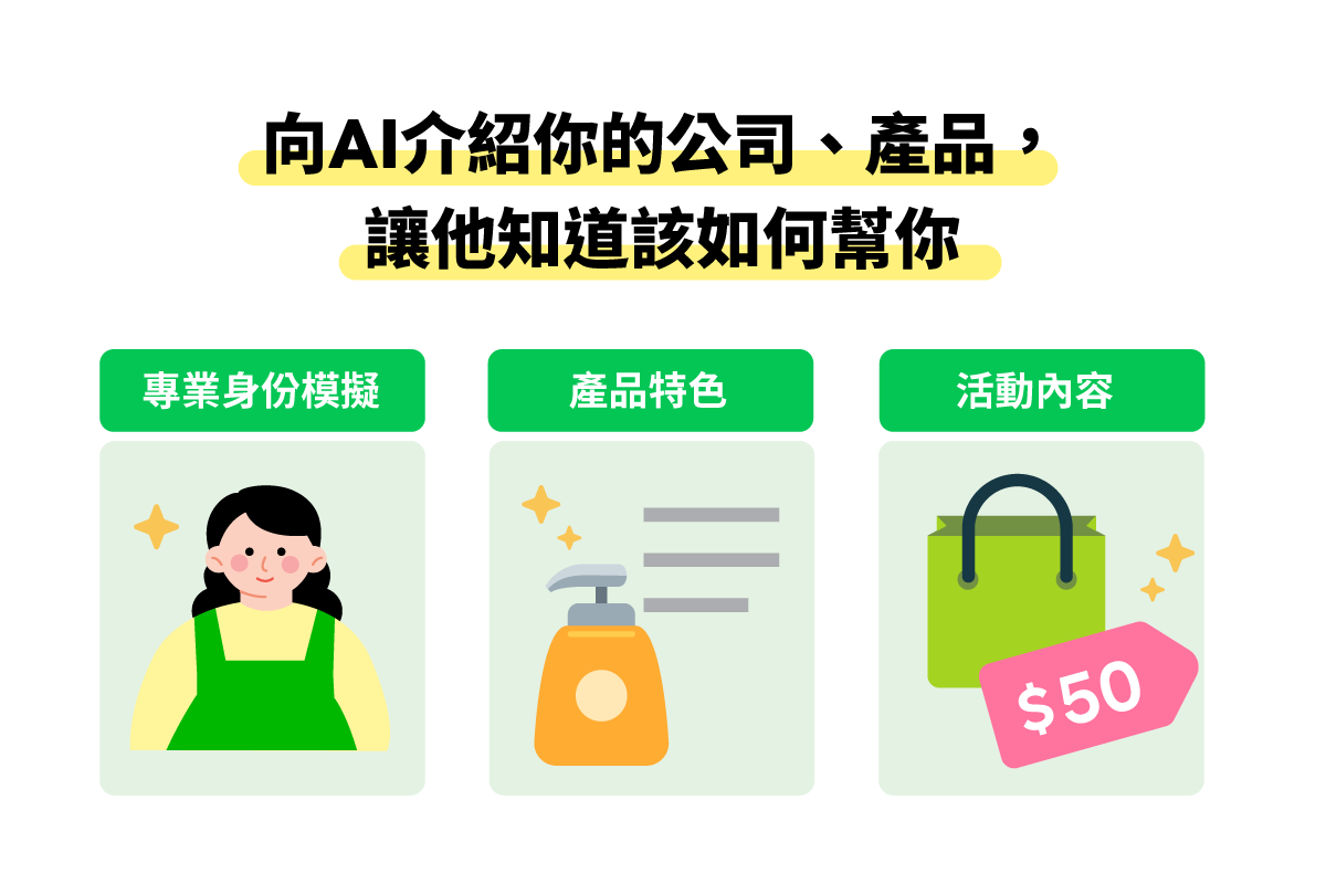 向AI介紹你的公司、產品，讓他知道該如何幫你