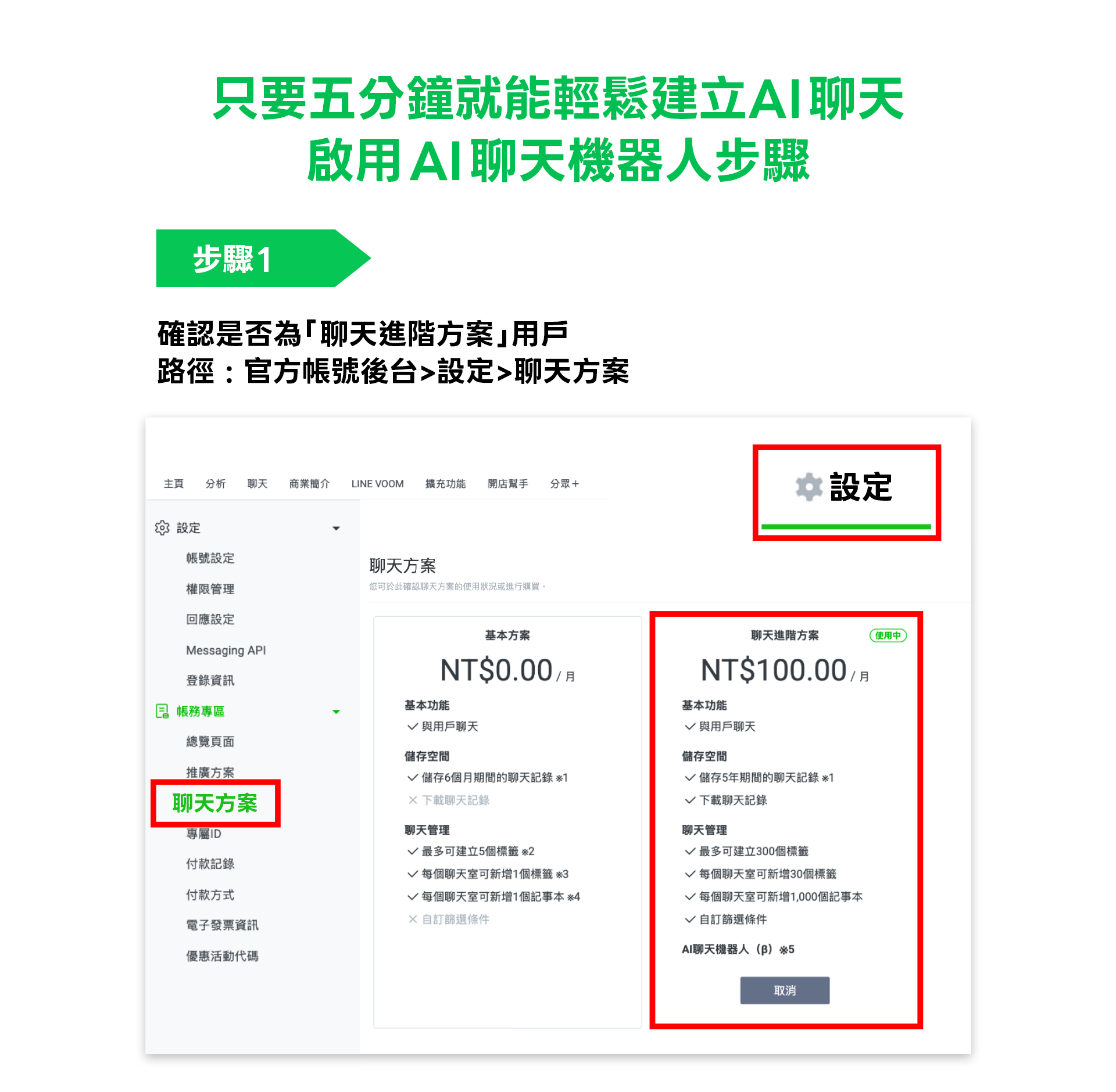 只要​五​分鐘​就​能​輕鬆​建立官方帳號​ AI ​聊​天​機器​人