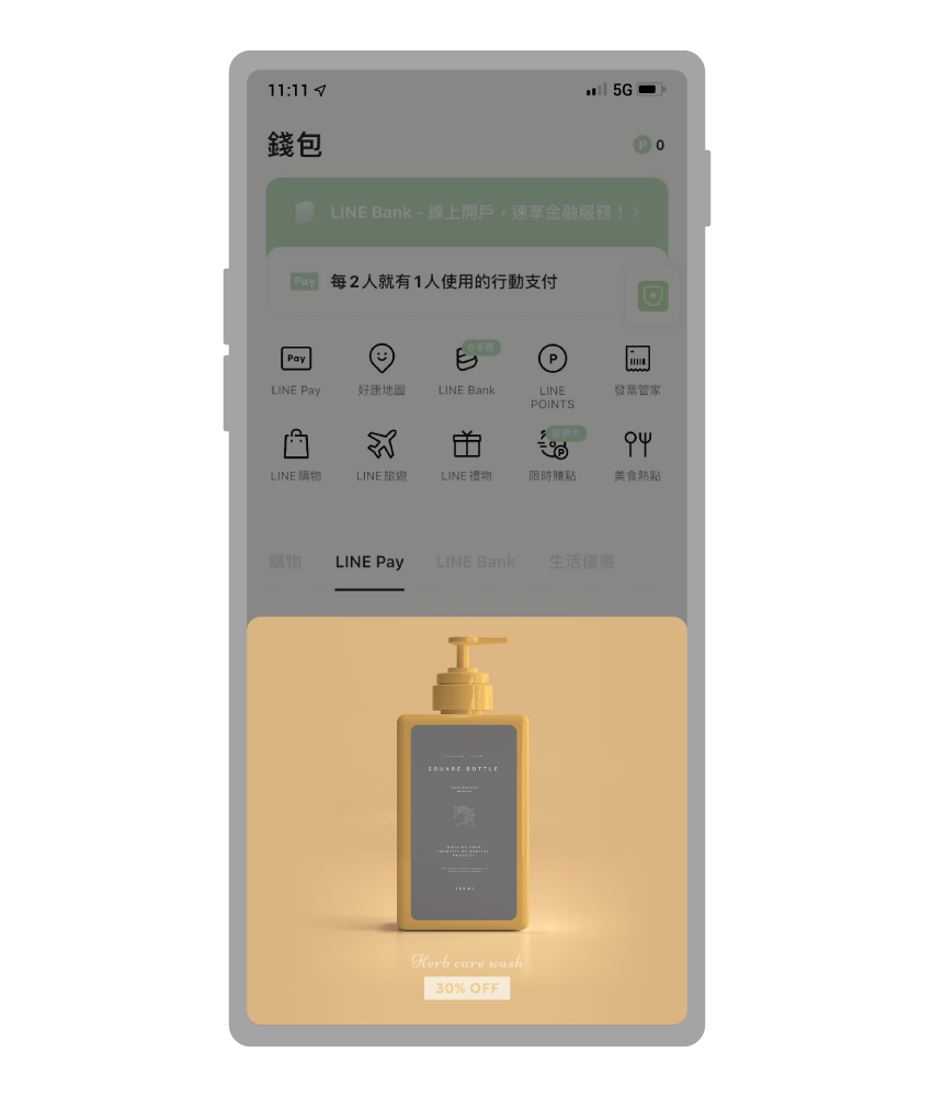 LINE Wallet Popup