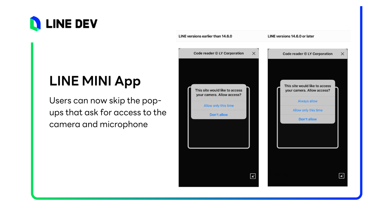 ผู้ใช้งาน LINE MINI App สามารถเลือกข้าม pop-up ในการขอเข้าถึง กล้อง และ ไมโครโฟน ได้แล้ว 