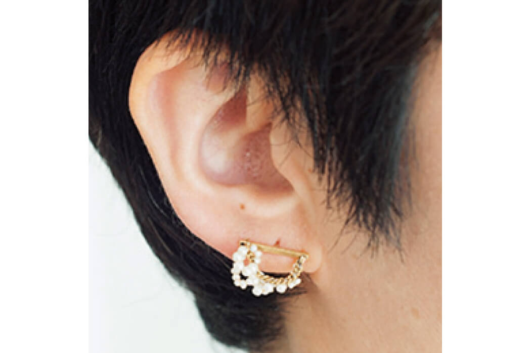 シュオ (shuo) ドロップパール ピアス シルバー K18コート　後藤由紀子 シュオ (shuo) ドロップパール ピアス シルバー K18コート 後藤