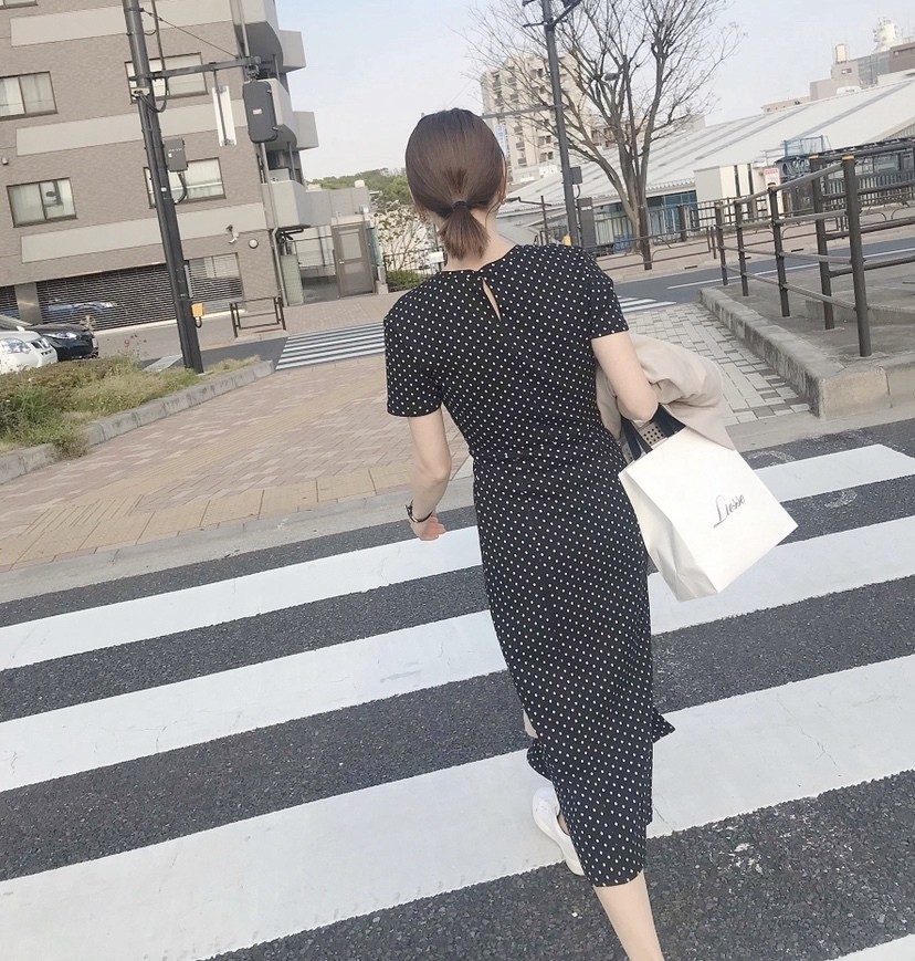 ZARA ドット柄 ワンピース 完売品 ZARA ドット柄コンビワンピース S