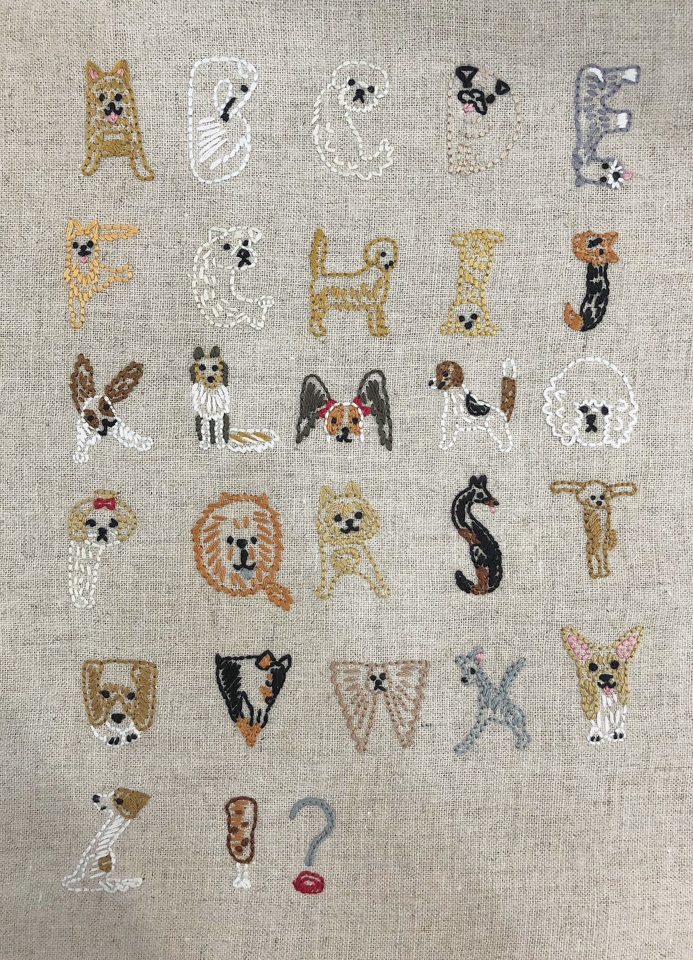インスタで発見 いぬのアルファベット刺繍♡（BAILA News）