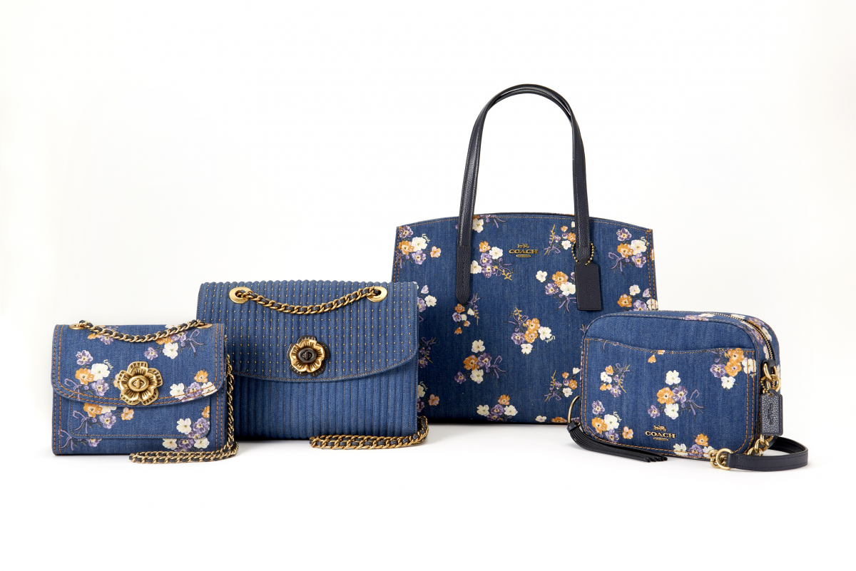 【限定品】COACH ハンドバッグ ティーローズ デニム ネイビー コーチ「デニム コレクション」日本限定“ティーローズ”を