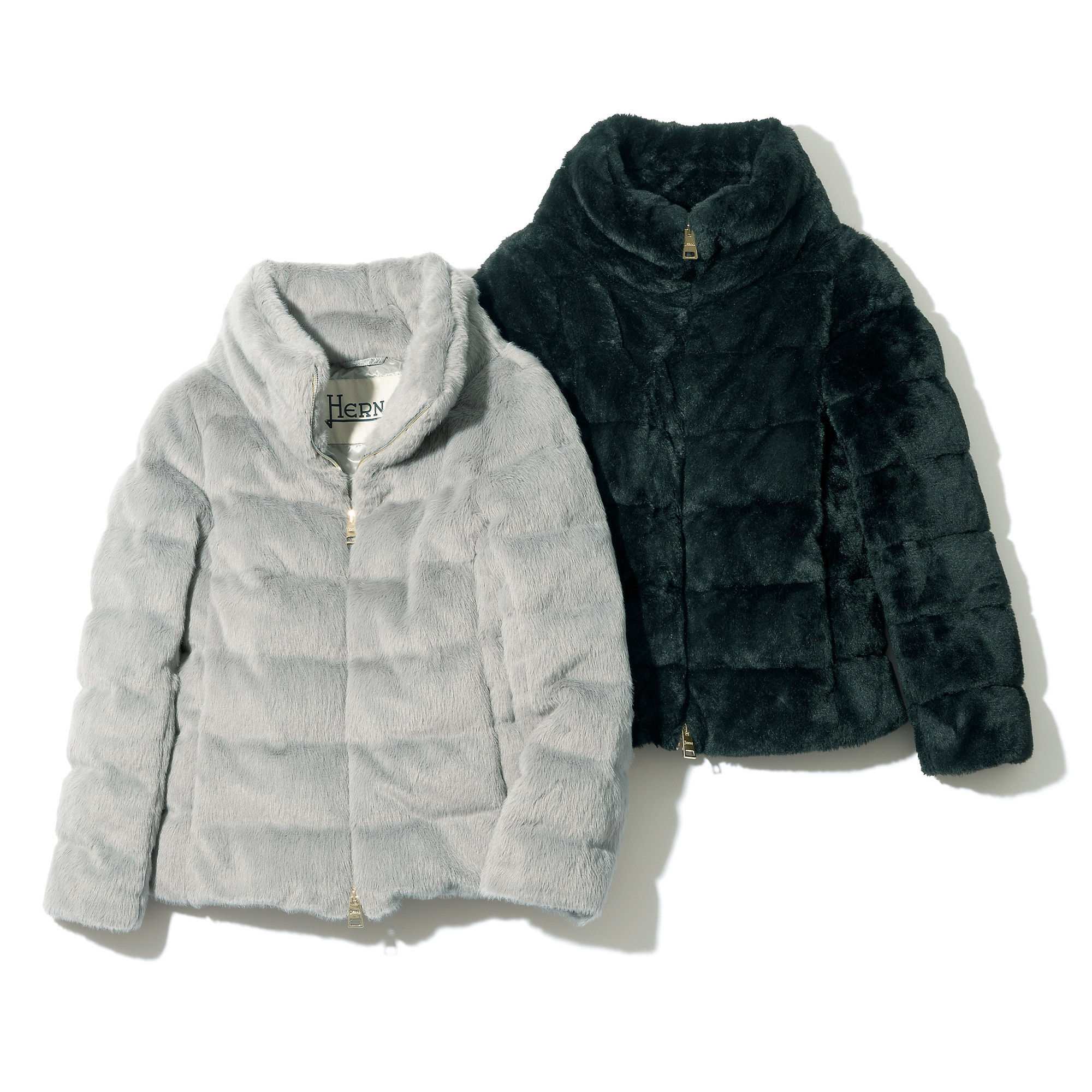 HERNO】ヘルノ カーリーエコファー ショート ジャケット アイボリー 40