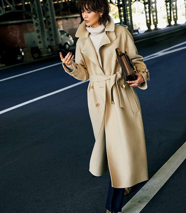 美品☆モデルの富岡佳子さん着用☆ヘルノモッズコートスプリングコート 自由区｜THE DAILY LUXE