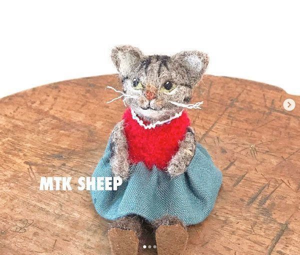 絵本の中から飛び出してきたみたい！羊毛フェルト作品（ねこのきもち