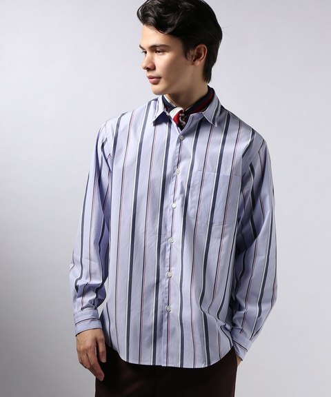 ArguE CulturE レイヤード風 ストライプ オーバーサイズ シャツ MINERTE ブラウス シャツ 「MINERTE」layered stripe shirt