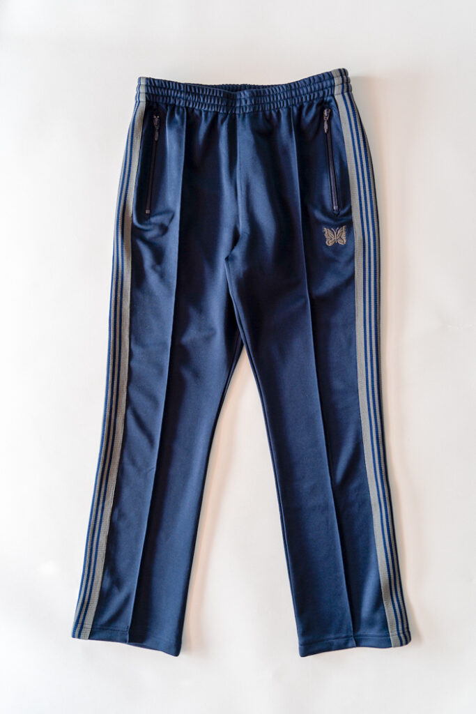 【けい】Needles トラックパンツ ネイビー Needles ニードルス Velour Side Line Track Pant ベロア サイド