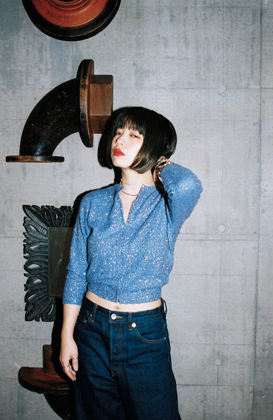 【mother/DEPT/eriさん】mother チャイナ服風デニムジャケット mother/DEPT/eriさん】mother チャイナ服風デニムジャケット