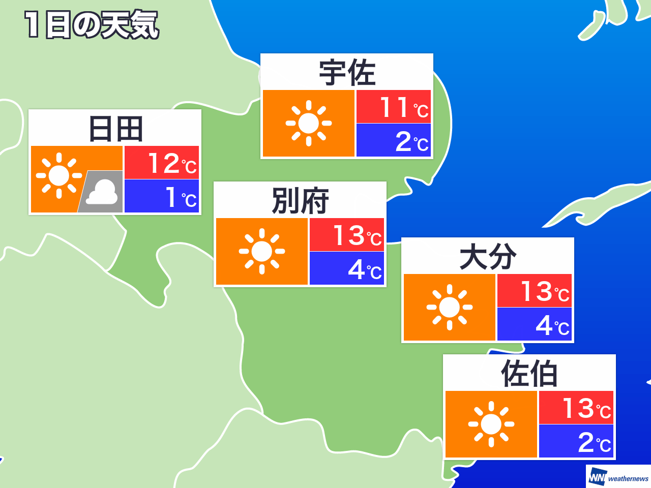 大分 天気 2 週間
