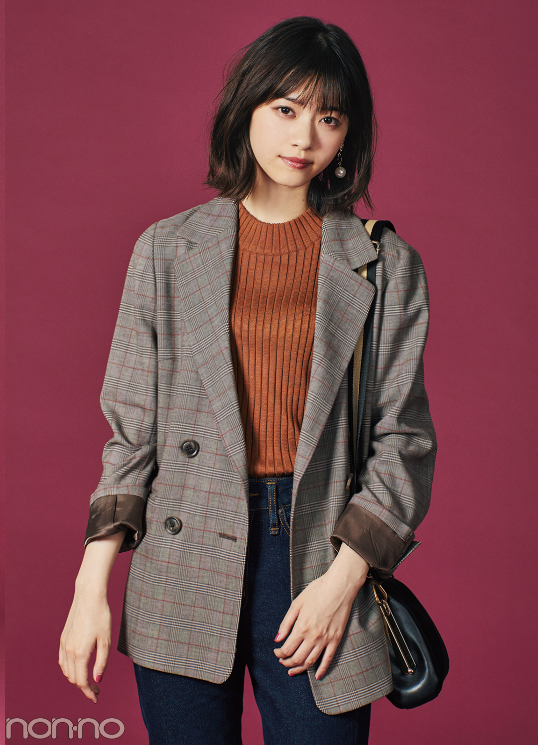西野七瀬がお手本♡ ハンサムなグレンチェックを女っぽく着るには