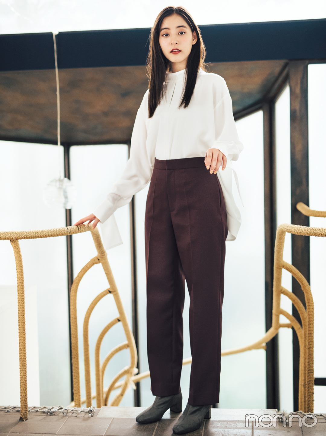 新木優子着 ISABEL MARANT ストライプ ブラウス シャツ