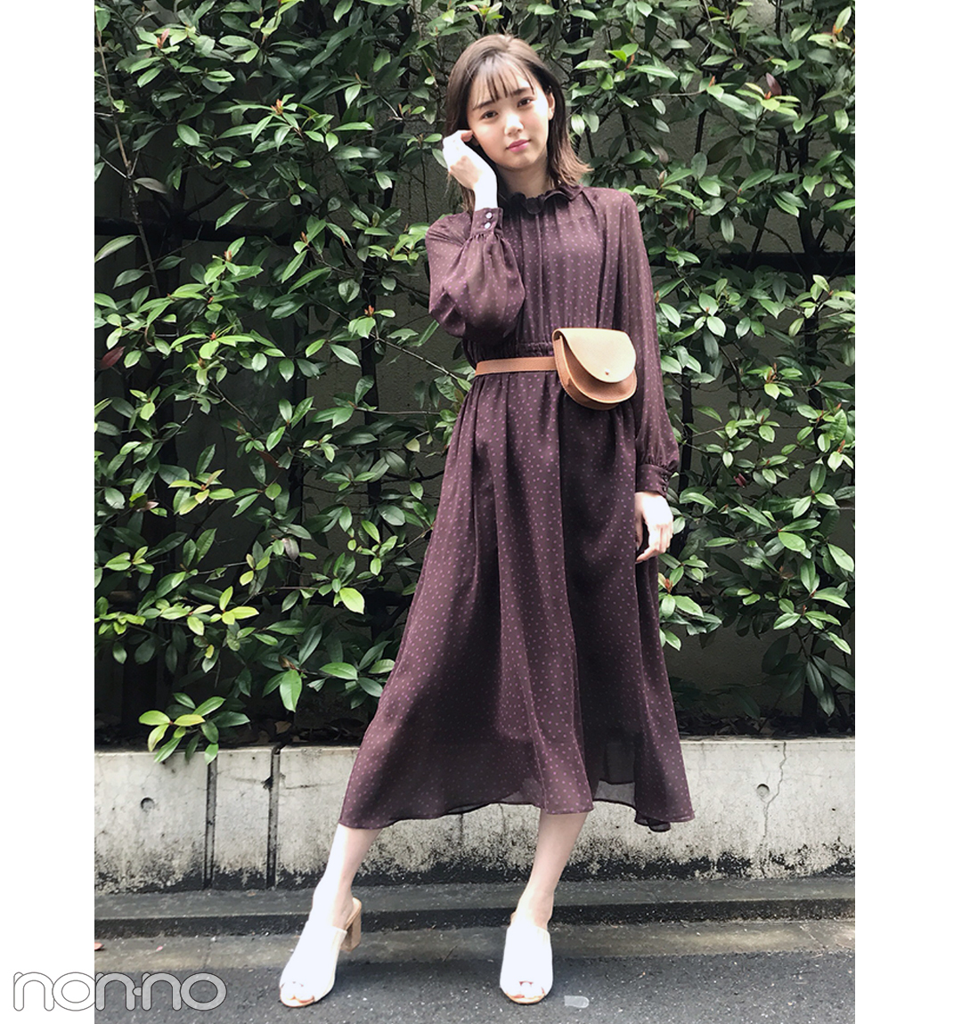 江野沢愛美はウエストポーチでロングワンピを今っぽく♡【毎日コーデ 