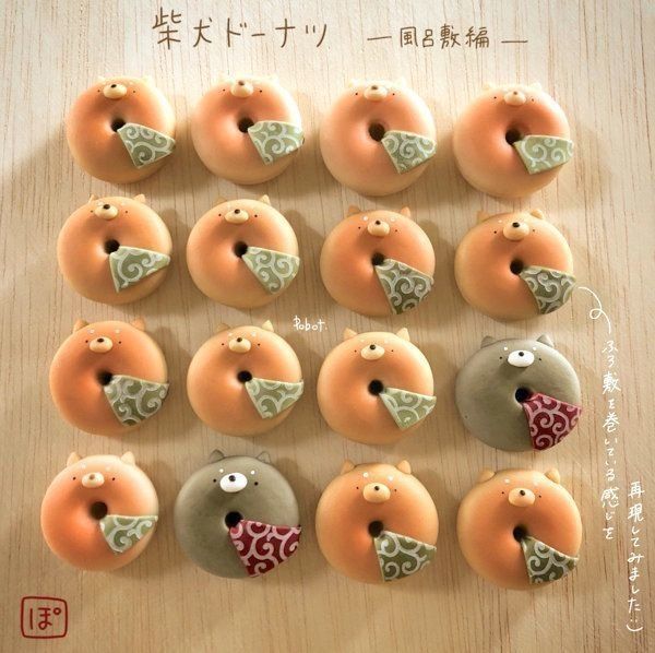 柴どら焼き」に「ハスキーのドーナツ」？犬×食べ物の粘土作品が可愛