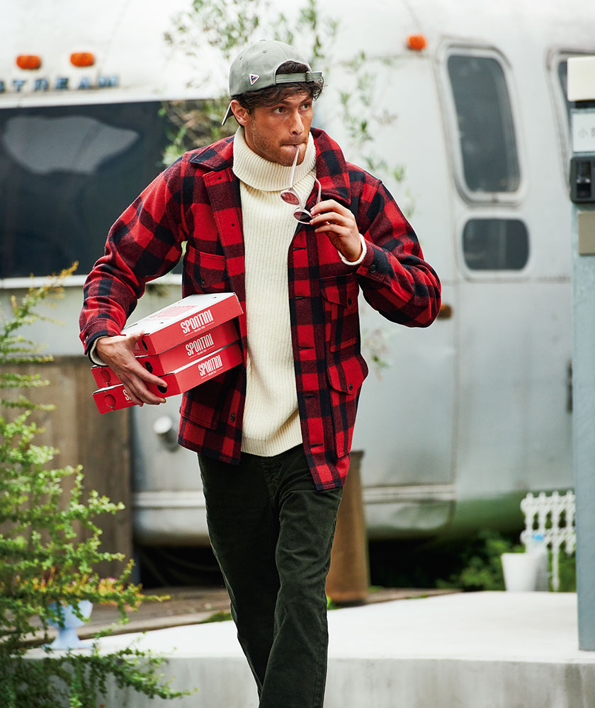 美品　SafariLounge掲載　APOLIS ウール混紡ジャケット Sサイズ 秋冬シーズンだからって重く見せる必要はなし!西海岸の風を感じる