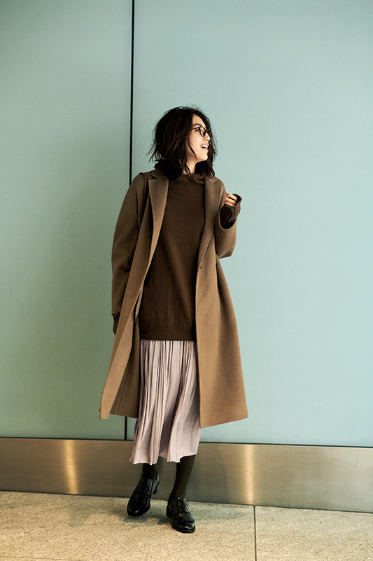 EPOCA ファー付きコート ブラウン 40 モコモコ キレイめ 上品 EPOCA ファー付きコート ブラウン 40 モコモコ キレイめ 上品