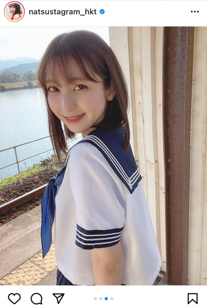 HKT48 松岡菜摘、いつまでも眺めたいセーラー服ショット公開