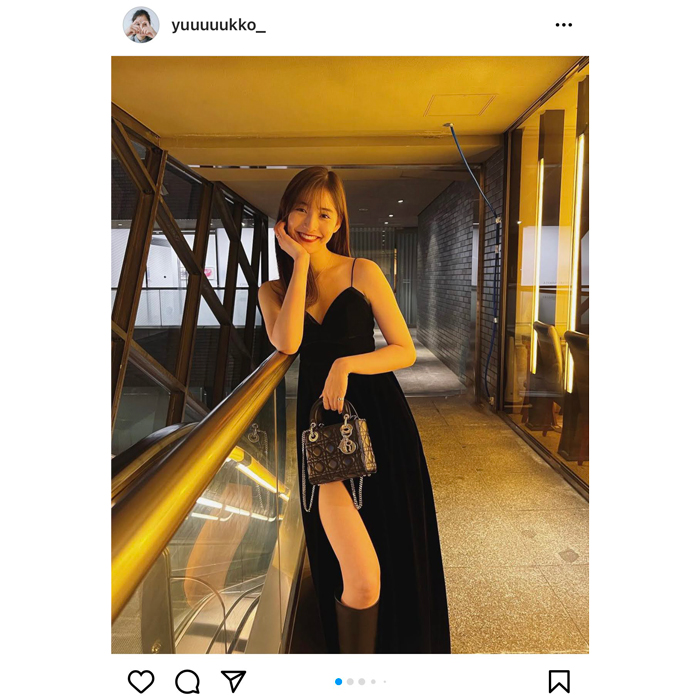 【タグ付き】LittleSunnyBite チェリー ロングドレス 黒　新木優子 タグ付き】LittleSunnyBite チェリー ロングドレス 黒 新木優子