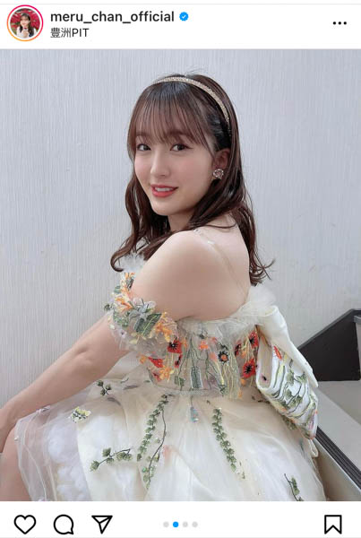 HKT48 田島芽瑠、朝長美桜の卒業ドレスを着た写真に歓喜の声「めるみお