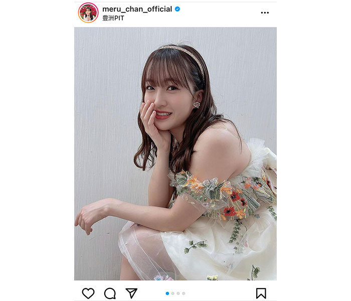 HKT48 田島芽瑠、朝長美桜の卒業ドレスを着た写真に歓喜の声「めるみお