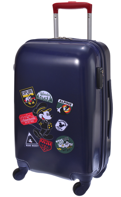 ミッキー ステッカー風柄 キャリーケース スーツケース Sサイズ 35L 機内持ち込み可 ファスナータイプ 1泊〜2泊