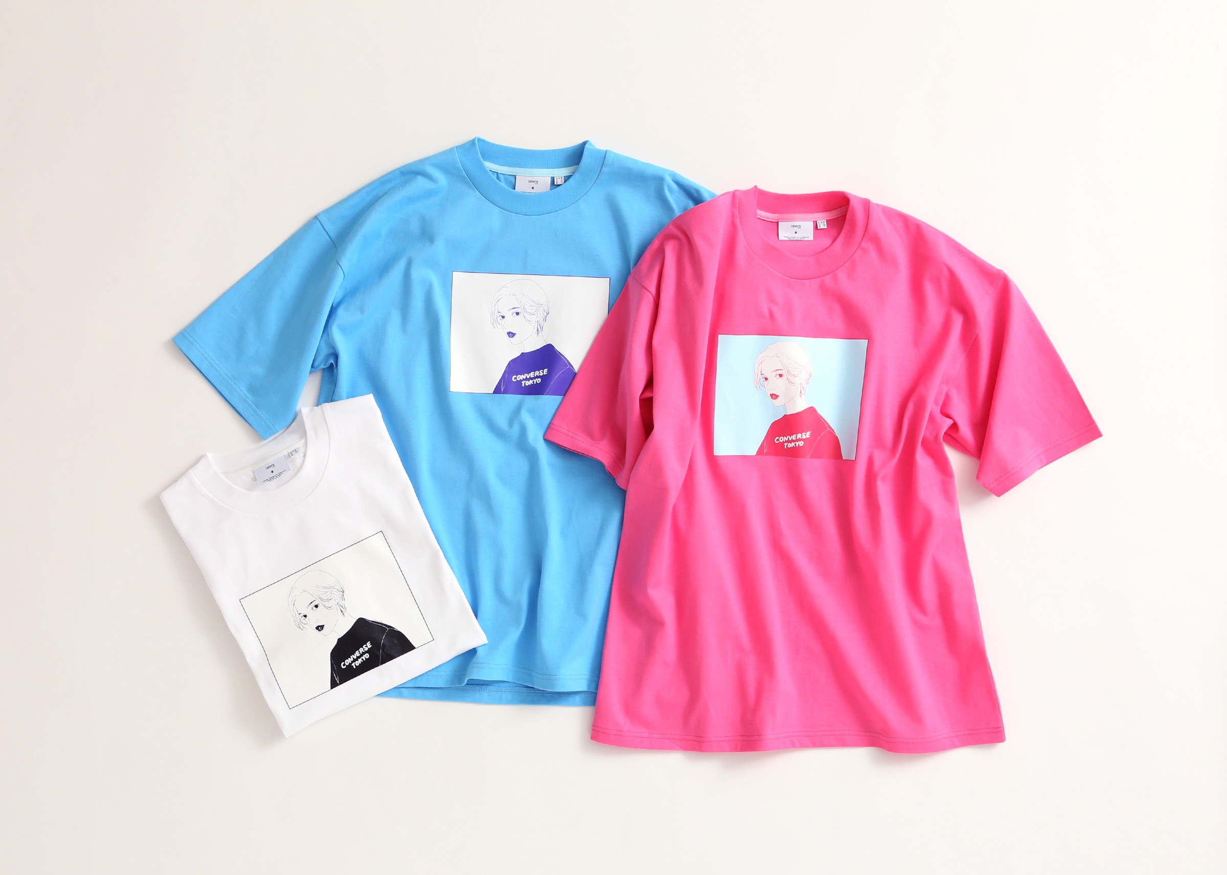 ますだみくらのイラストがTシャツに、コンバース トウキョウが福岡出身