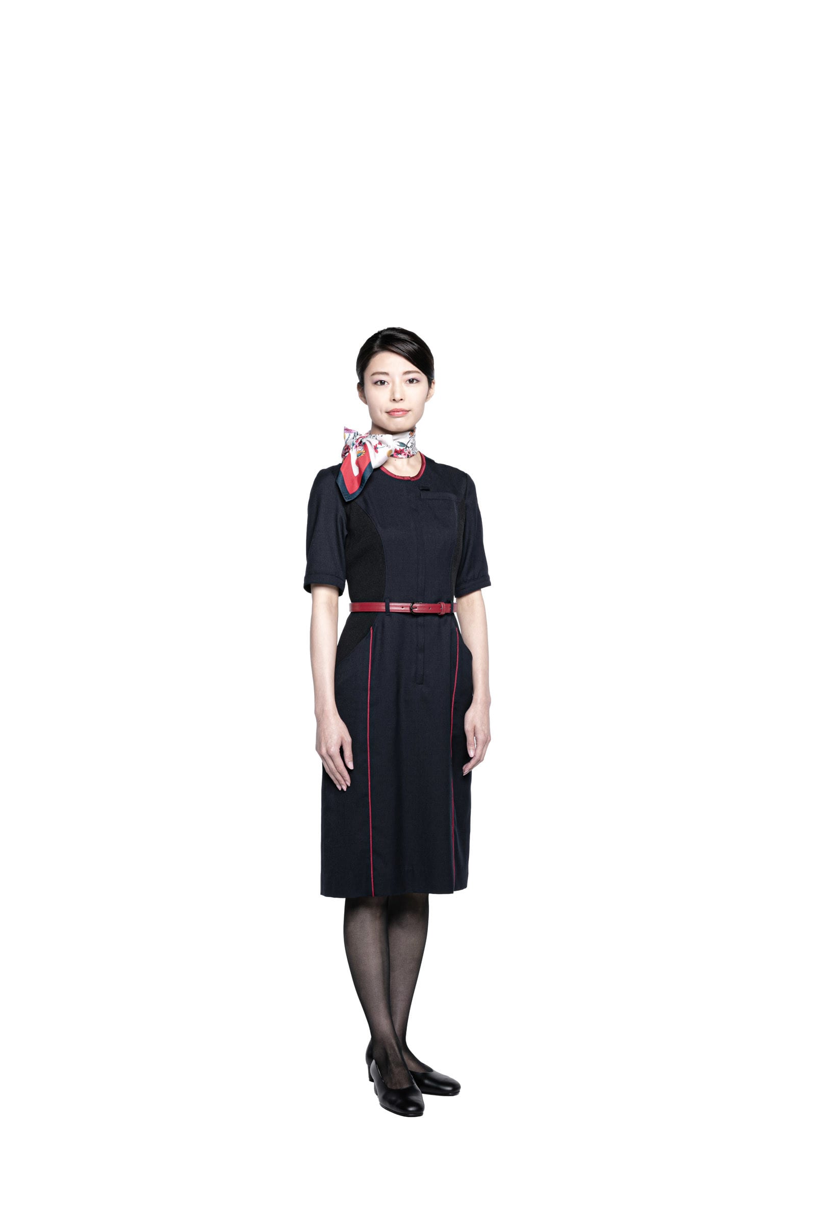 JAPAN AIRLINES／EZUMi] 客室乗務員スカーフ柄エプロン（JAL