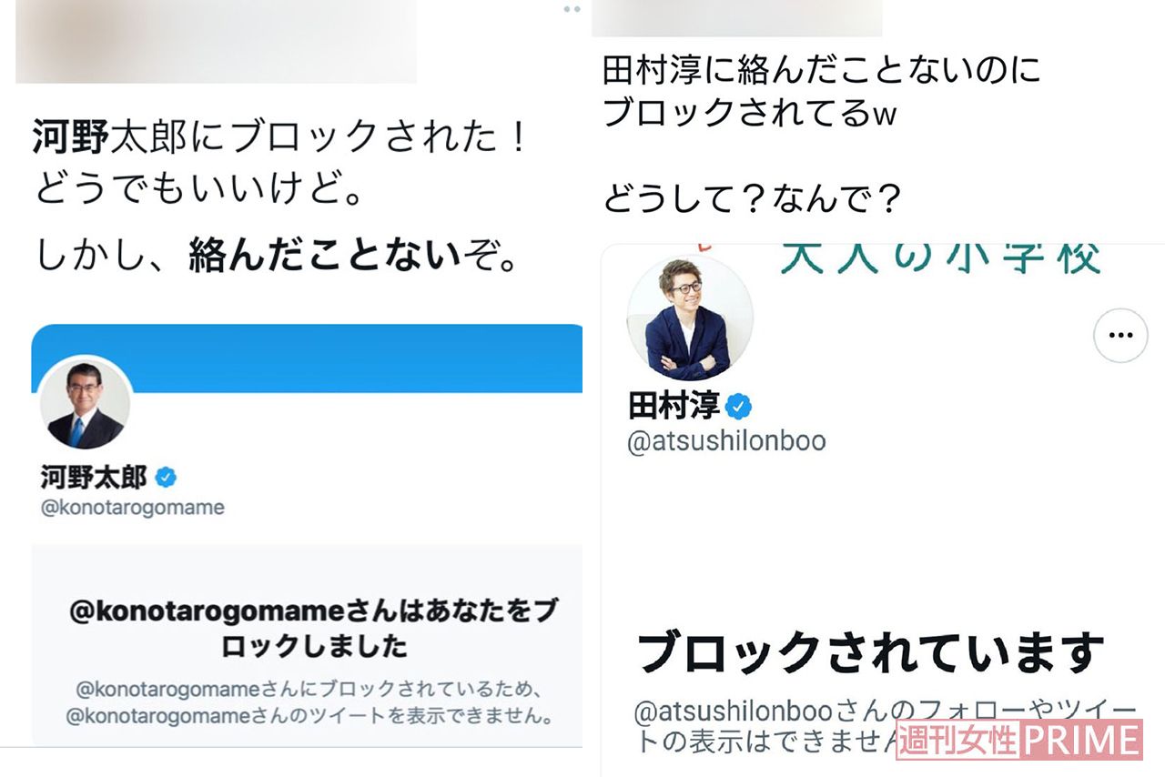 河野太郎ら有名人が“一般人”をブロックする「心理」とは（週刊女性PRIME）