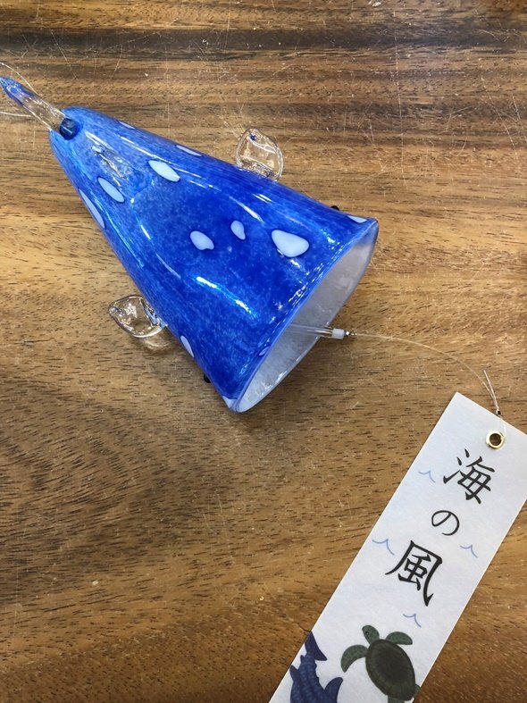 TAKU GLASS「くらげ風鈴」青のみ ※京都水族館限定販売品